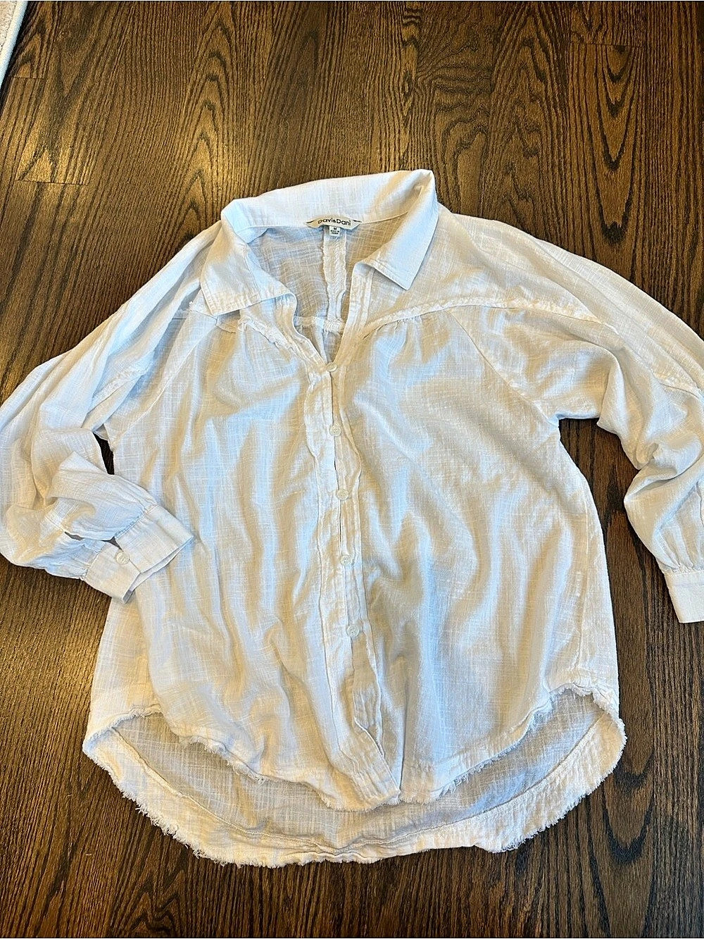 bavi&Dani Button Front Shirt in White Size Medium